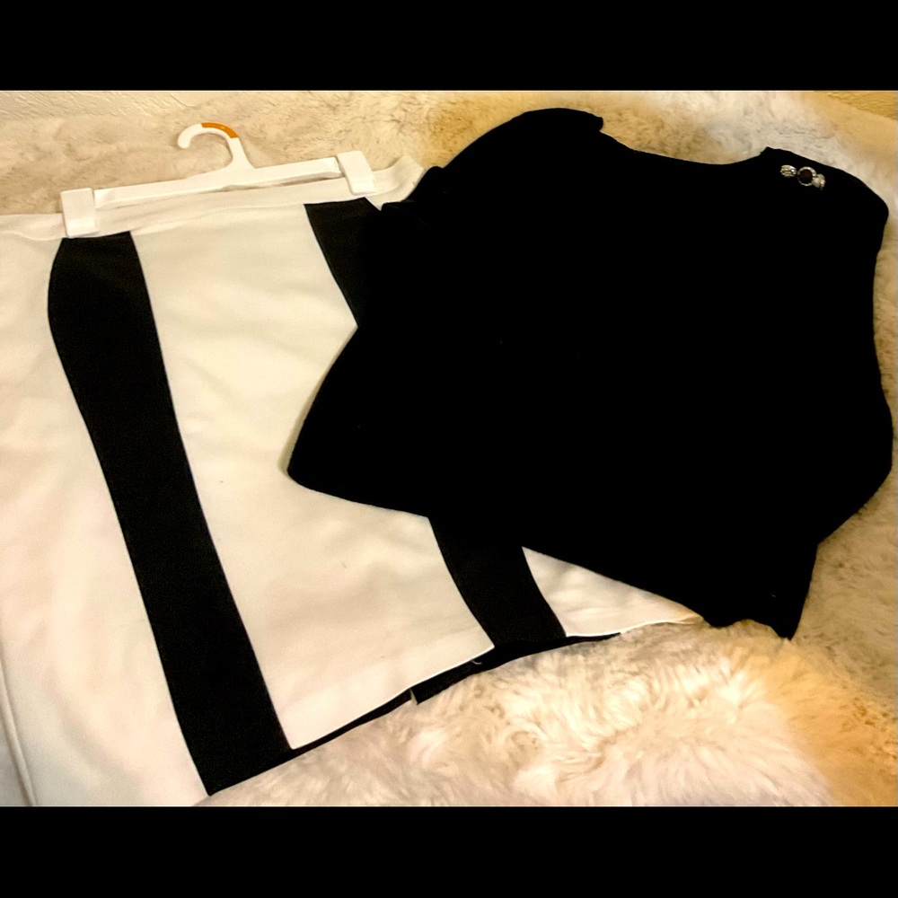 White & Black stencil skirt